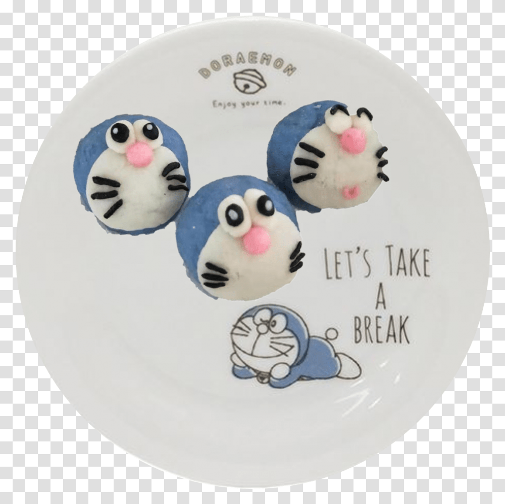 Learn To Make Delicious Doraemon Mooncakes From Scratch Plate, Dessert, Food, Cupcake, Cream Transparent Png