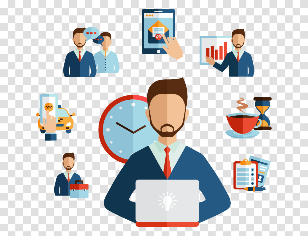 Learning Daily Routine Business Man, Person, Computer, Electronics Transparent Png