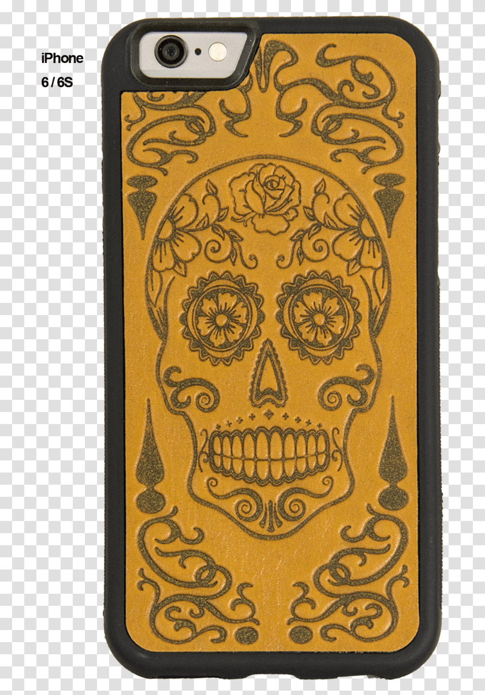 Leather Iphone Case Sugar Skull 2 Colors Mobile Phone Case, Rug, Floral Design Transparent Png