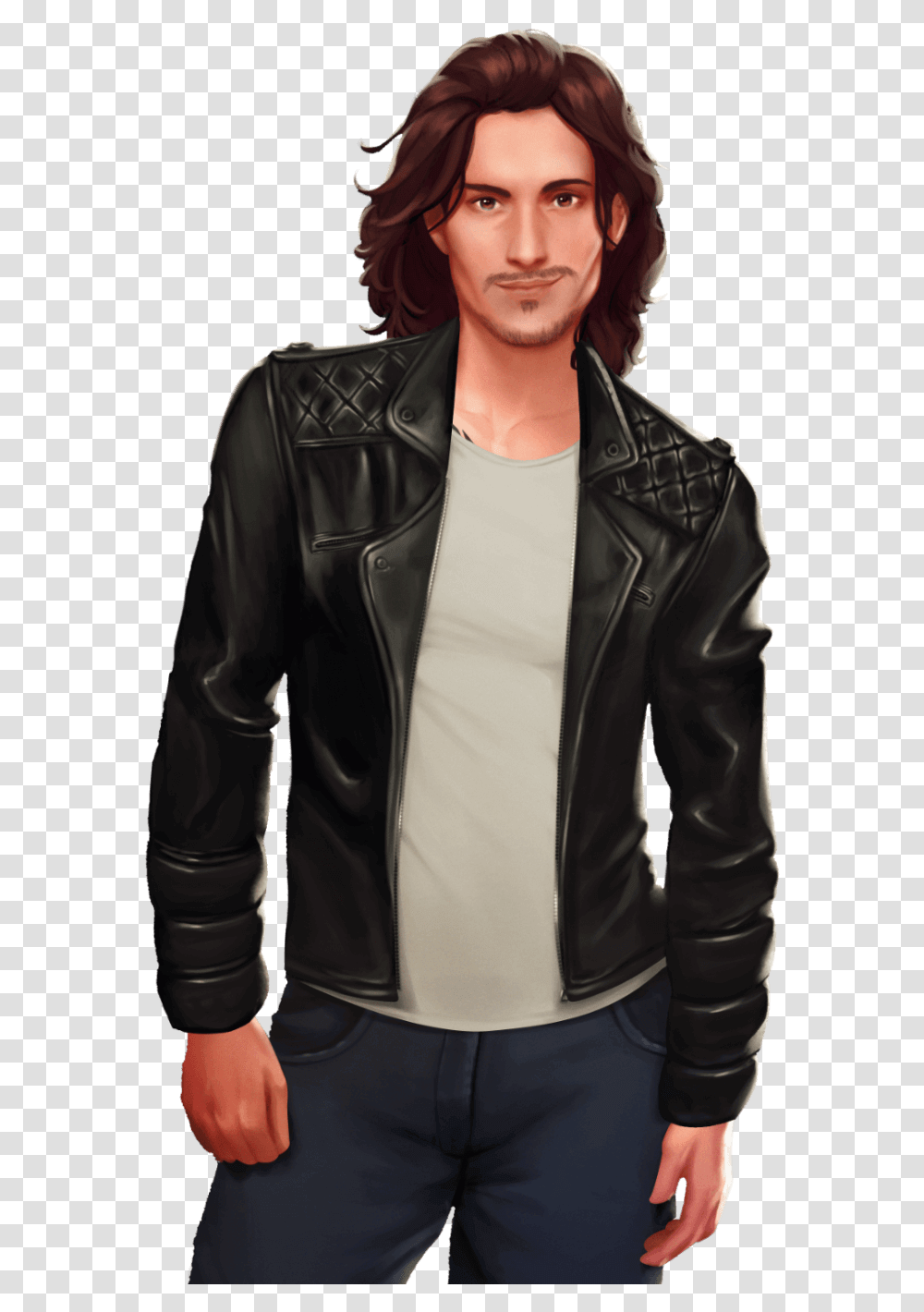 Leather Jacket, Apparel, Coat, Person Transparent Png