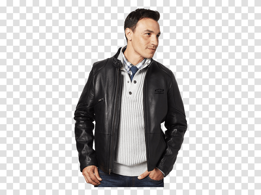 Leather Jacket, Apparel, Coat, Person Transparent Png