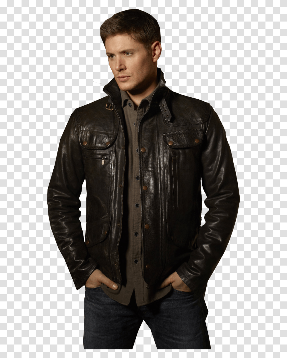 Leather Jacket, Apparel, Coat, Person Transparent Png