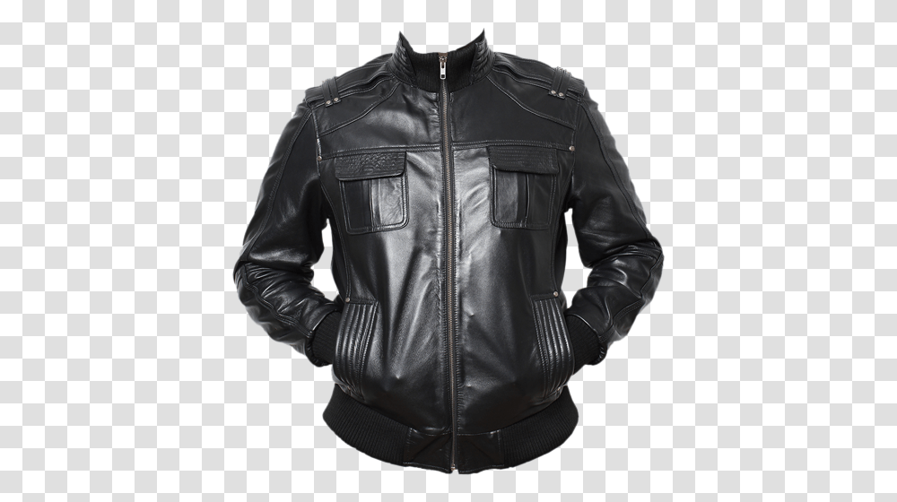 Leather Jacket Clothing Fashion Leather Jacket Men, Apparel, Coat, Long Sleeve Transparent Png