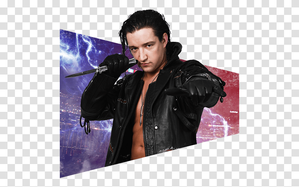 Leather Jacket, Person, Coat, Microphone Transparent Png