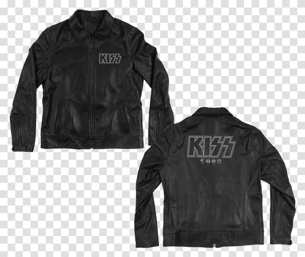 Leather Jacket Front And Back, Coat, Apparel, Long Sleeve Transparent Png