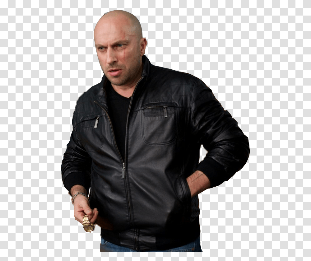 Leather Jacket Leather Jacket, Clothing, Apparel, Coat, Person Transparent Png