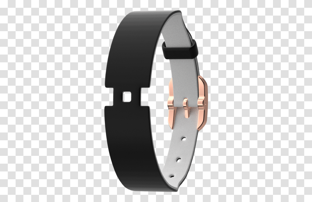 Leather Strap Single Wrap Black White Rose Gold Finish Buckle Watch Strap, Wristwatch, Belt, Accessories, Accessory Transparent Png