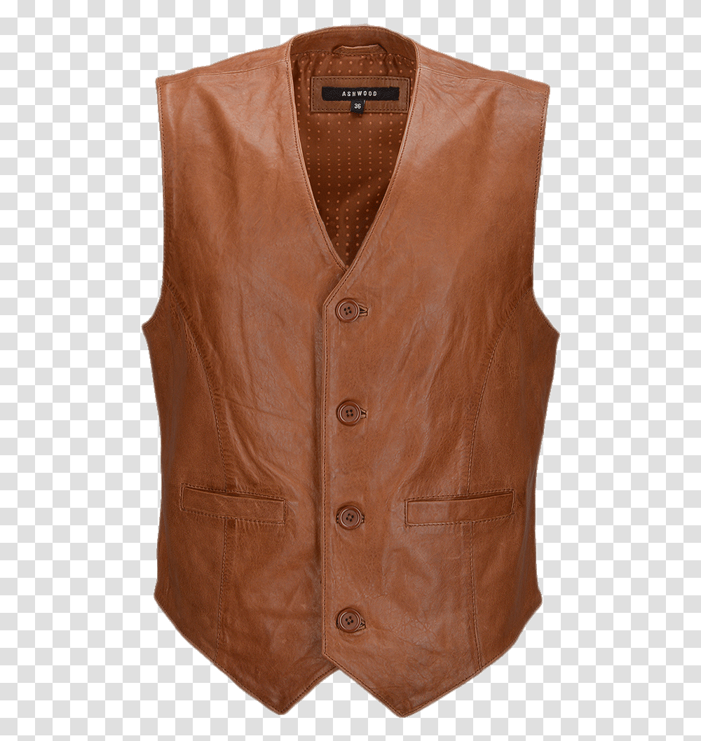 Leather Waistcoat Sweater Vest, Apparel, Lifejacket Transparent Png