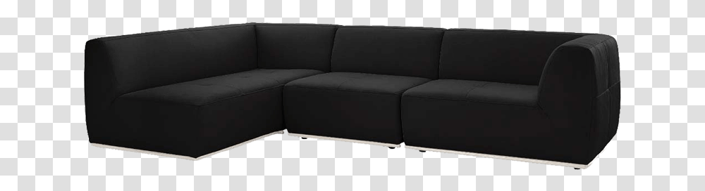 Leatherette Sofa Set In L Shape With Short Back Studio Couch, Furniture, Ottoman Transparent Png