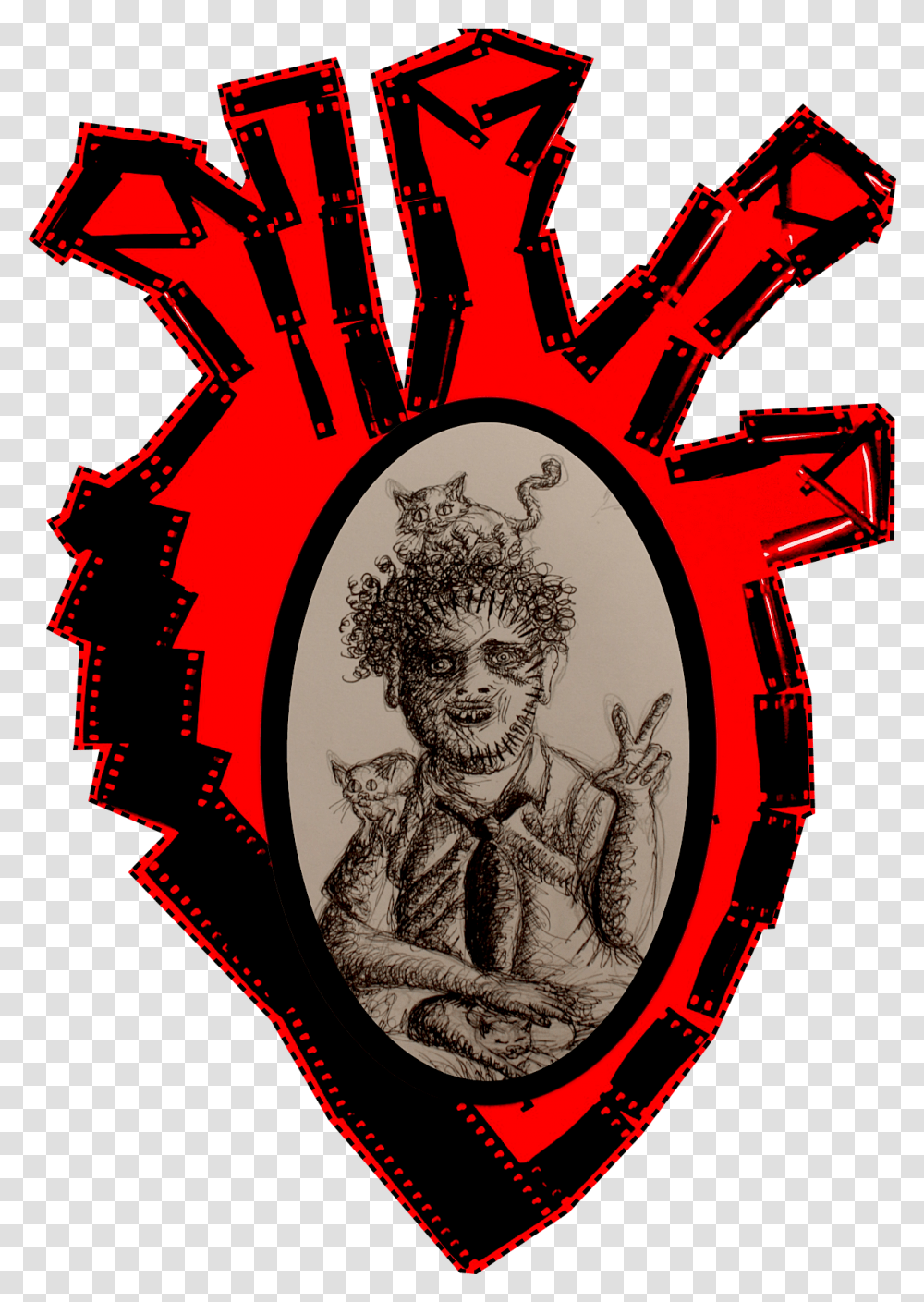 Leatherface Heart Emblem, Label, Person, Logo Transparent Png