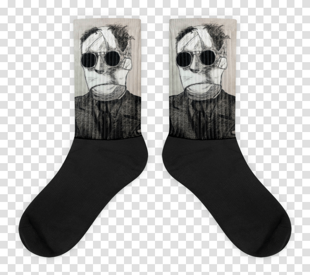 Leatherface Sock, Sunglasses, Person, Drawing Transparent Png