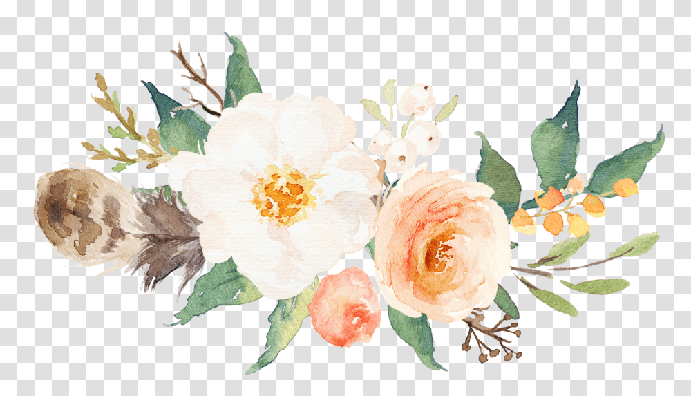 Leaves And Flowers, Plant, Blossom, Rose, Peony Transparent Png