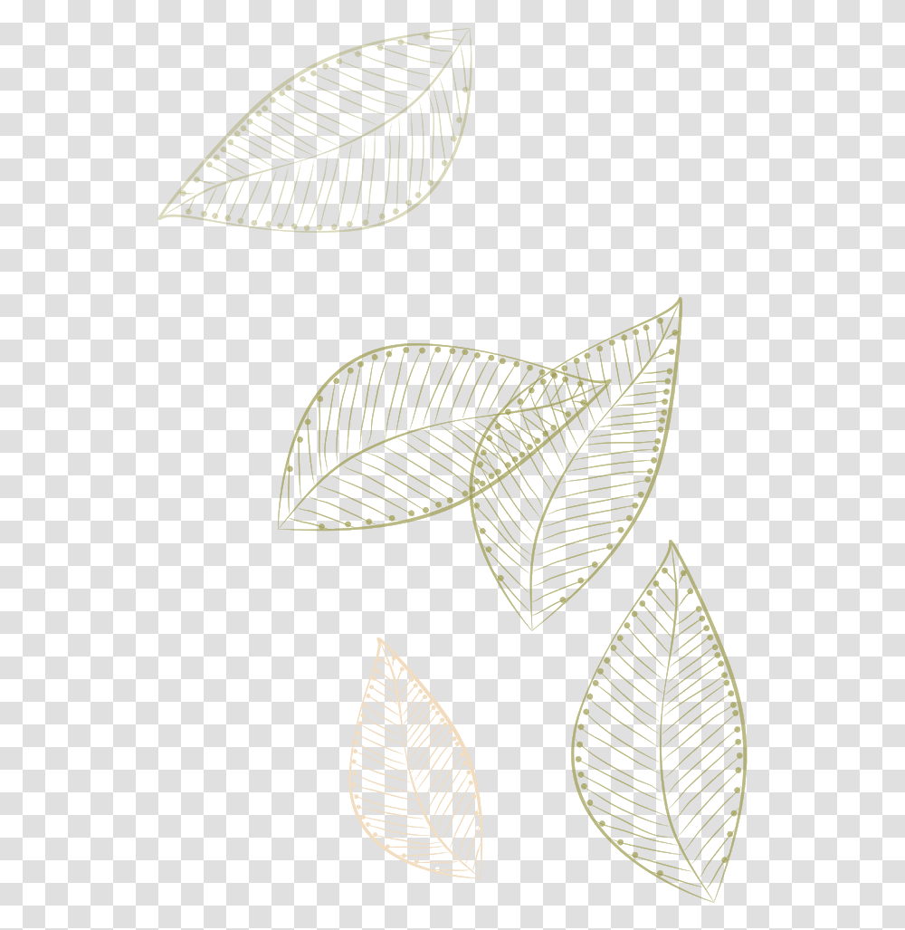 Leaves Floatingleaves Gold Decor Decoration Drawing, Leaf, Plant, Pattern, Veins Transparent Png