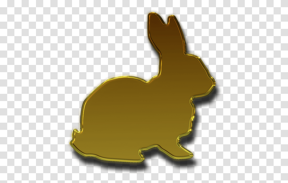 Lebre Coelhinho Da Pscoa Ouro Isolado Animal Gold Easter Bunny, Mammal, Rodent, Rabbit, Smoke Pipe Transparent Png