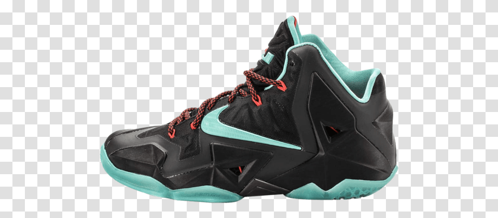 Lebron 11 Jade Basketball Shoe, Clothing, Apparel, Footwear, Sneaker Transparent Png