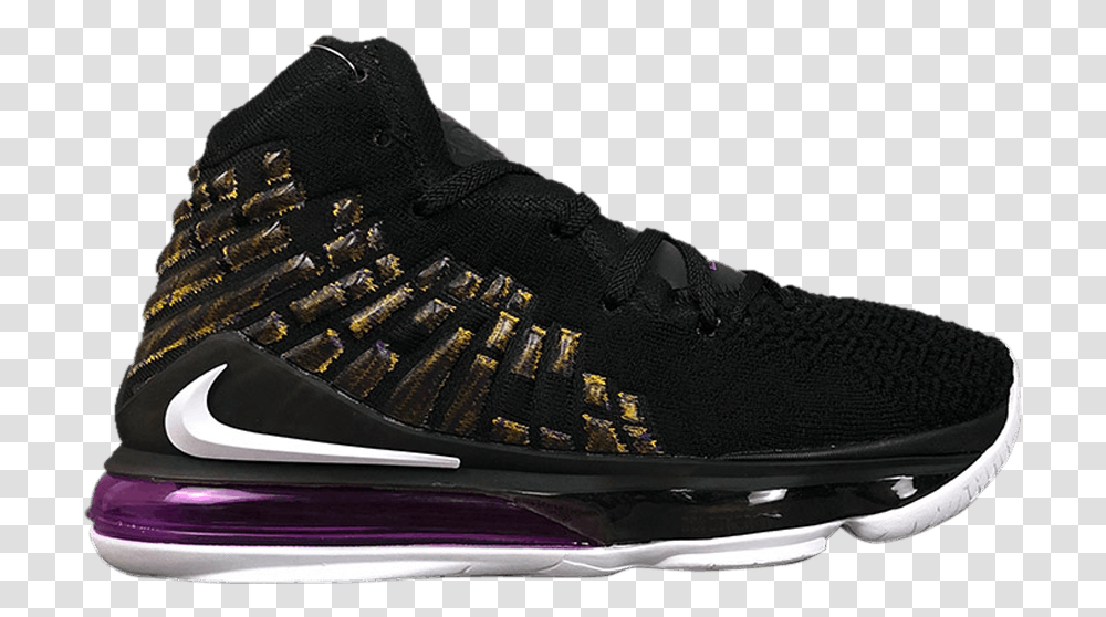 Lebron 17 Bg 'lakers' Nike Bq5594 004 Goat Basketball Shoe, Footwear, Clothing, Apparel, Running Shoe Transparent Png