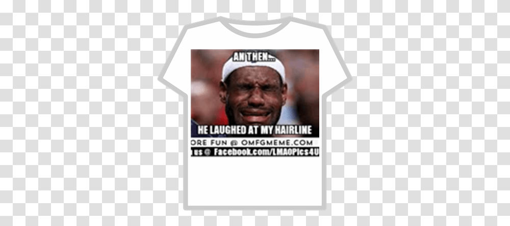 Lebron James Hairline Roblox Adidas T Shirt Roblox Template, Face, Person, Text, Label Transparent Png
