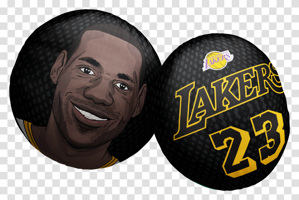 Lebron James Head Logos And Uniforms Of The Los Angeles Lakers, Person, Human, Ball, Sport Transparent Png