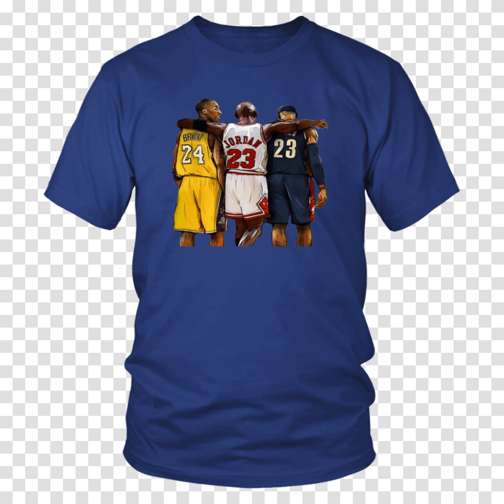 Lebron James Kobe Bryant And Michael Jordan Basketball T Shirt, Apparel, T-Shirt, Person Transparent Png