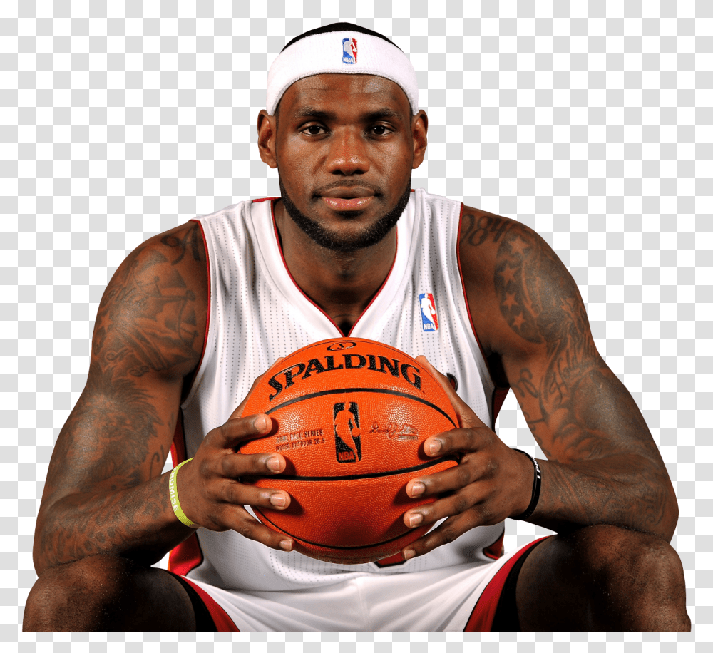 Lebron James With A Basketball, Person, Human, People, Team Sport Transparent Png