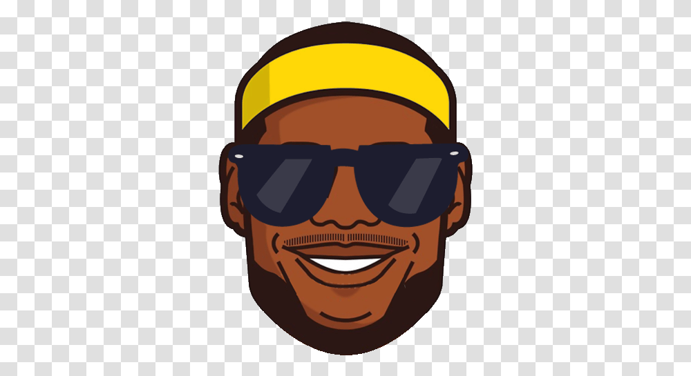 Lebron Sticker For Whatsapp Basketball Emoji Apps On Lebron James Sticker, Face, Head, Sunglasses, Helmet Transparent Png