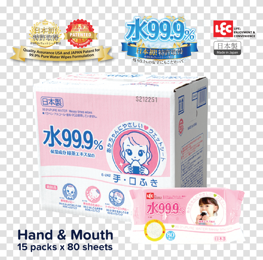 Lec 99.9 Pure Water Baby Wipes Carton Deal, Box, Paper, Cardboard Transparent Png