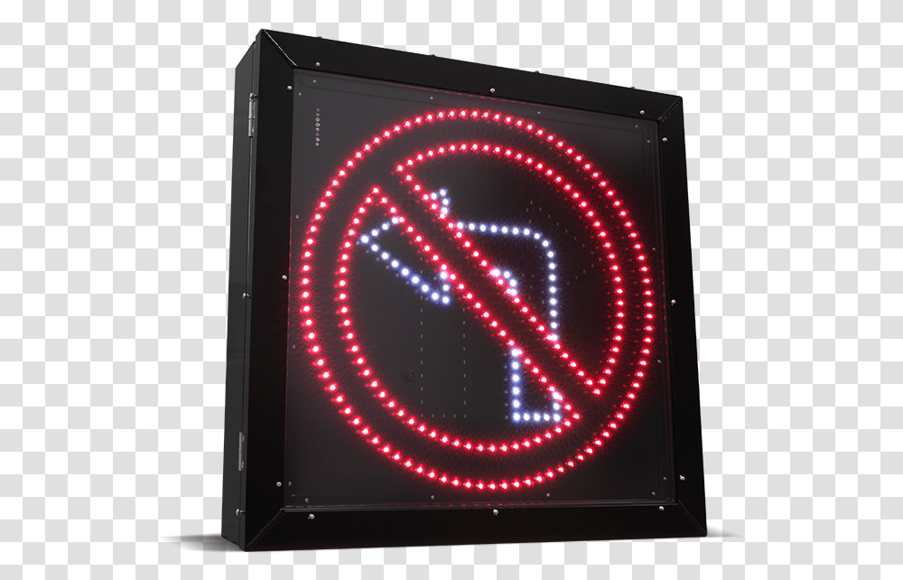 Led Blank Out Sign No Left Turn No Left Turn Led Sign, Light, Monitor, Screen, Electronics Transparent Png