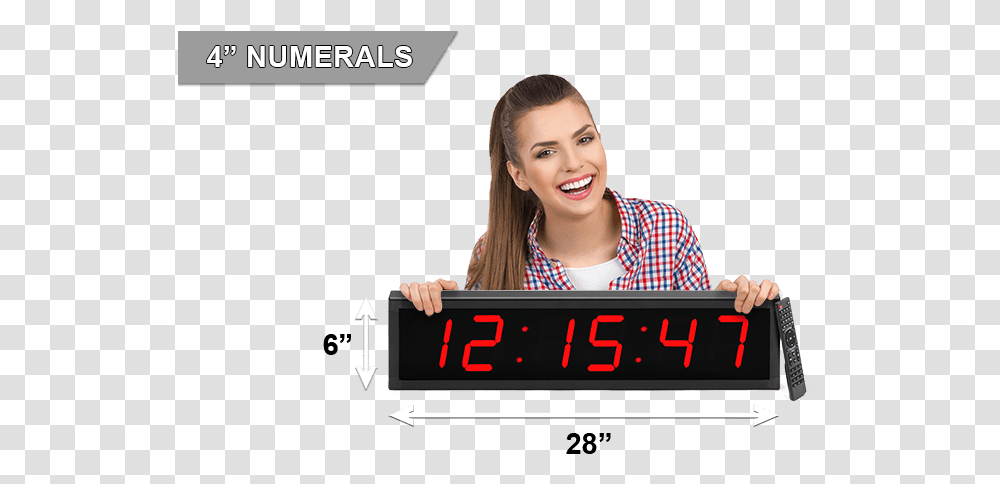 Led Display, Person, Human, Clock, Female Transparent Png