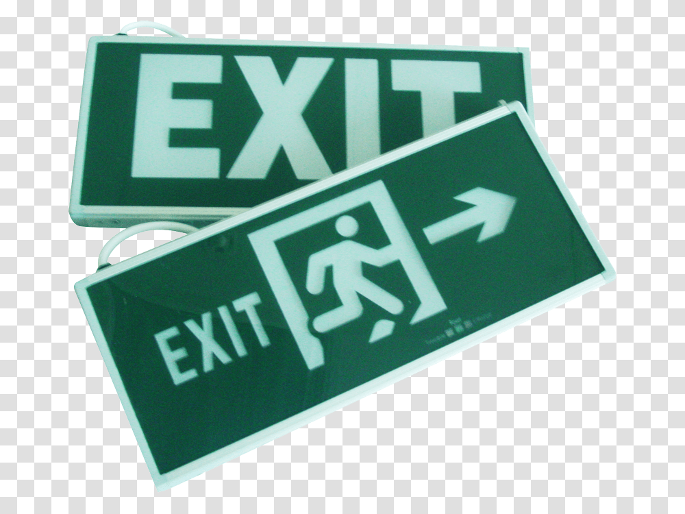 Led Double Sided Exit Sign Sign, Word, Label Transparent Png