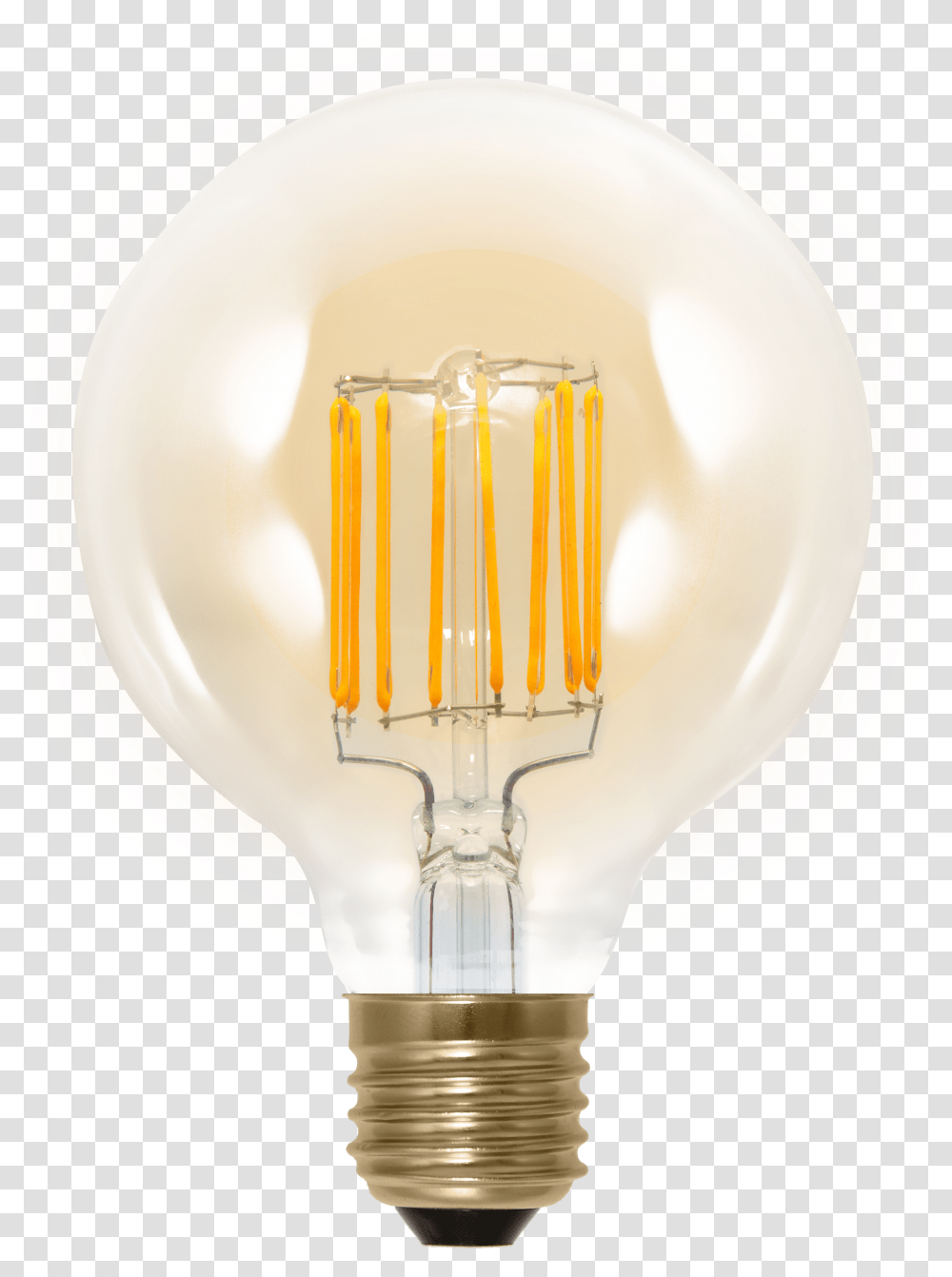 Led Lamp 6w E27 Filament Segula Dimbaar Globe Goud Incandescent Light Bulb Transparent Png