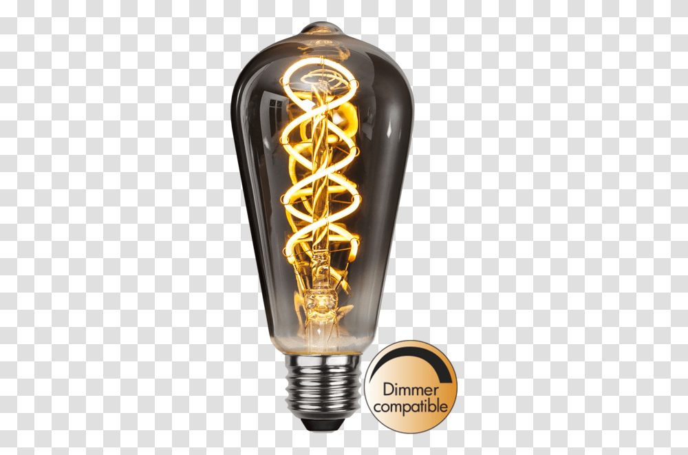 Led Lamp E27 St64 Decoled Spiral Smoke Led Lamp Smoke Glass, Light, Lightbulb, Coil, Neon Transparent Png