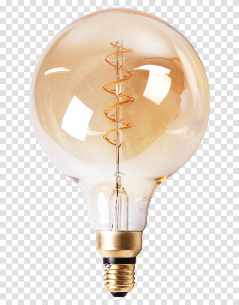 Led Lamp Filament Bol Spiraal Klein 15 Cm Led Lamp Druppel, Light, Lightbulb Transparent Png