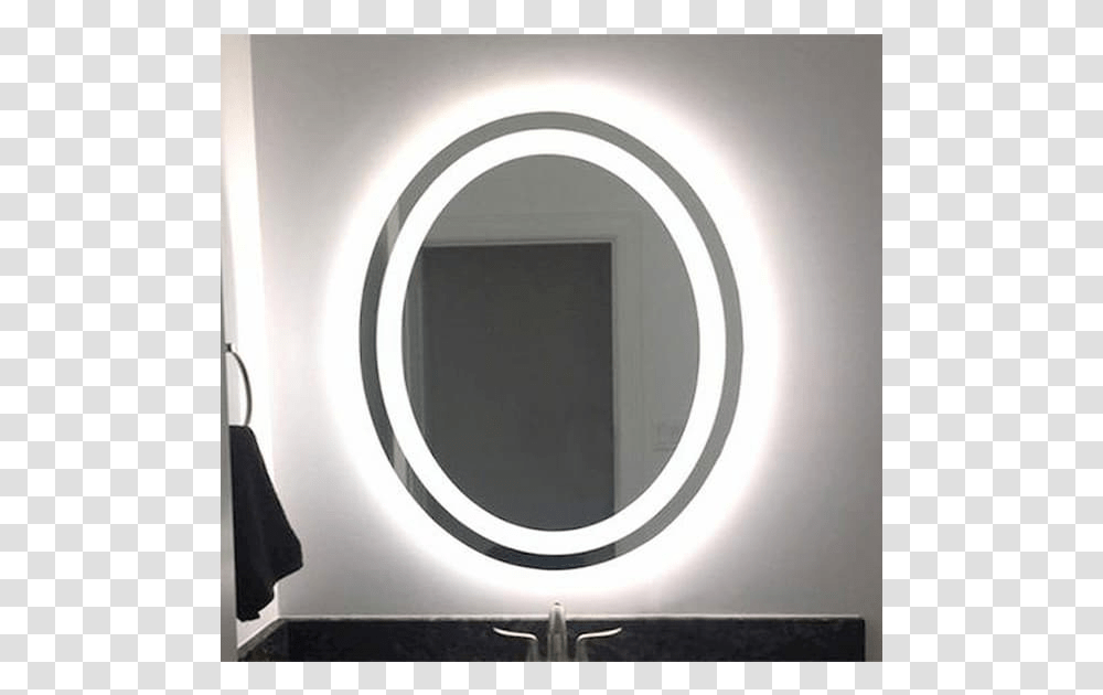Led Oval Front Mirror Circle, Window, Porthole, Indoors, Room Transparent Png