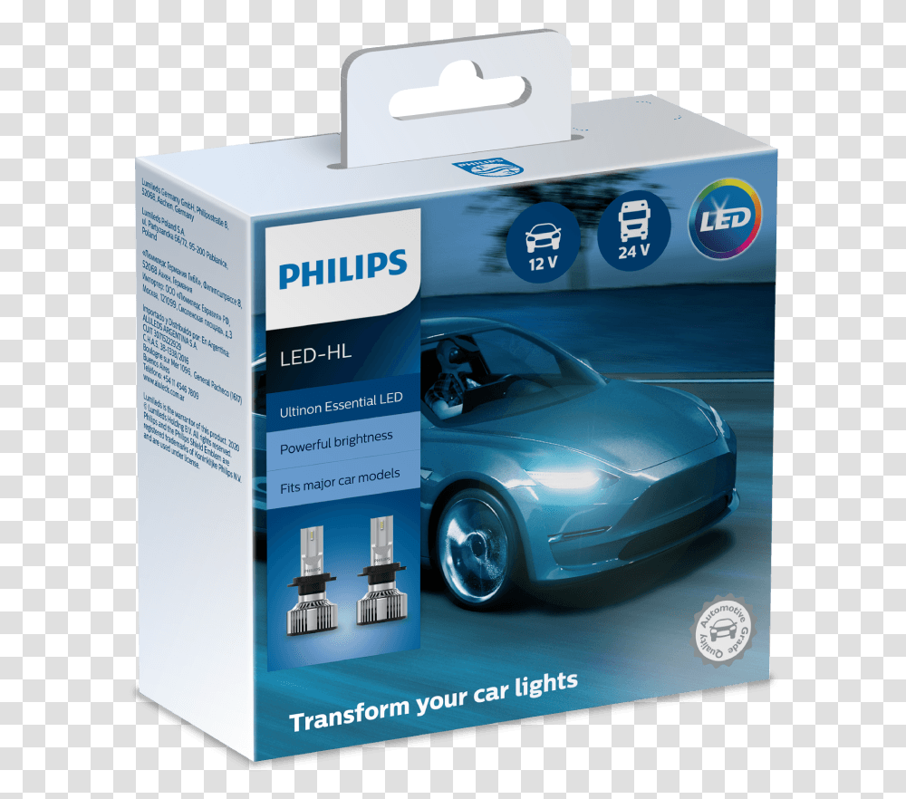 Led Retrofit Headlight Bulbs Philips Ultinon Essential Led Hb3, Car, Wheel, Machine, Flyer Transparent Png