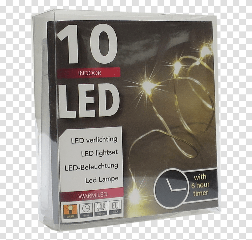 Led String Chain Fairy Lights With Silver Wire 10 Micro Leds 1mtr Length Plus Timer Diode, Poster, Advertisement, Text, Flyer Transparent Png