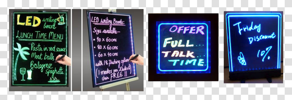 Led Writing Board Manufacturers In India, Light, Neon, Blackboard Transparent Png