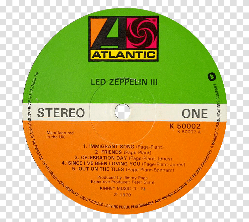 Led Zeppelin Iii 3rd Press Led Zeppelin Iii Label, Disk, Dvd Transparent Png