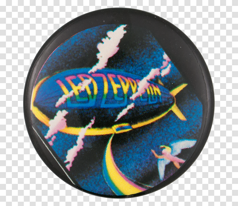 Led Zeppelin Rainbow And Clouds Music Button Museum Led Zeppelin Circle, Sphere, Astronomy, Outer Space, Universe Transparent Png