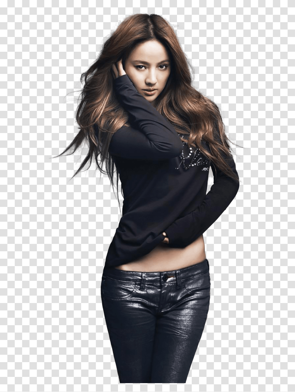 Lee Hyori Black Leather Pants Lee Hyori Photo Shoots, Sleeve, Apparel, Long Sleeve Transparent Png