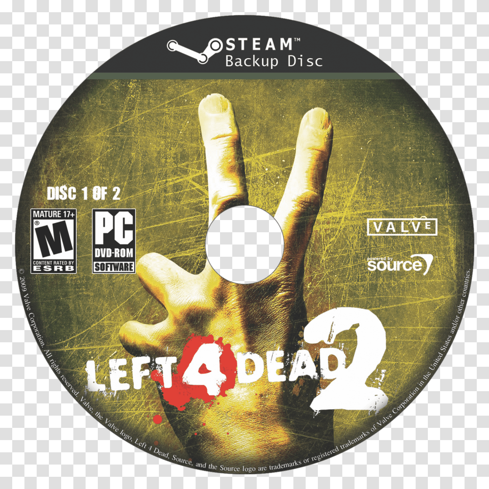Left 4 Dead Xbox 360 Game Disc, Disk, Dvd, Person, Human Transparent Png