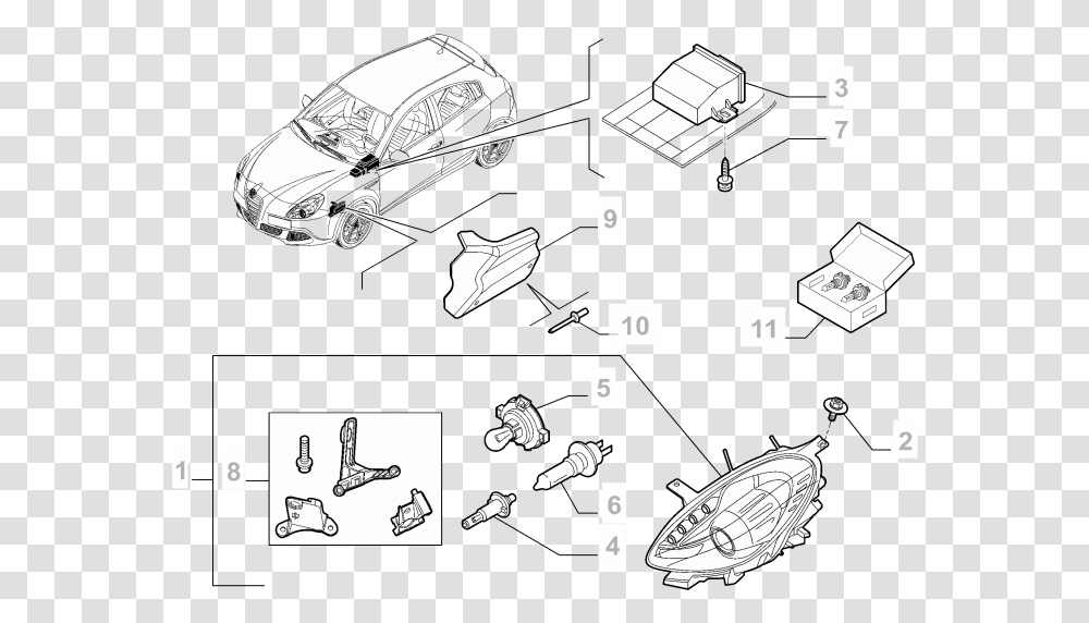 Left Headlamp For Alfa Romeo Giulietta Porsche, Car, Vehicle, Transportation, Automobile Transparent Png