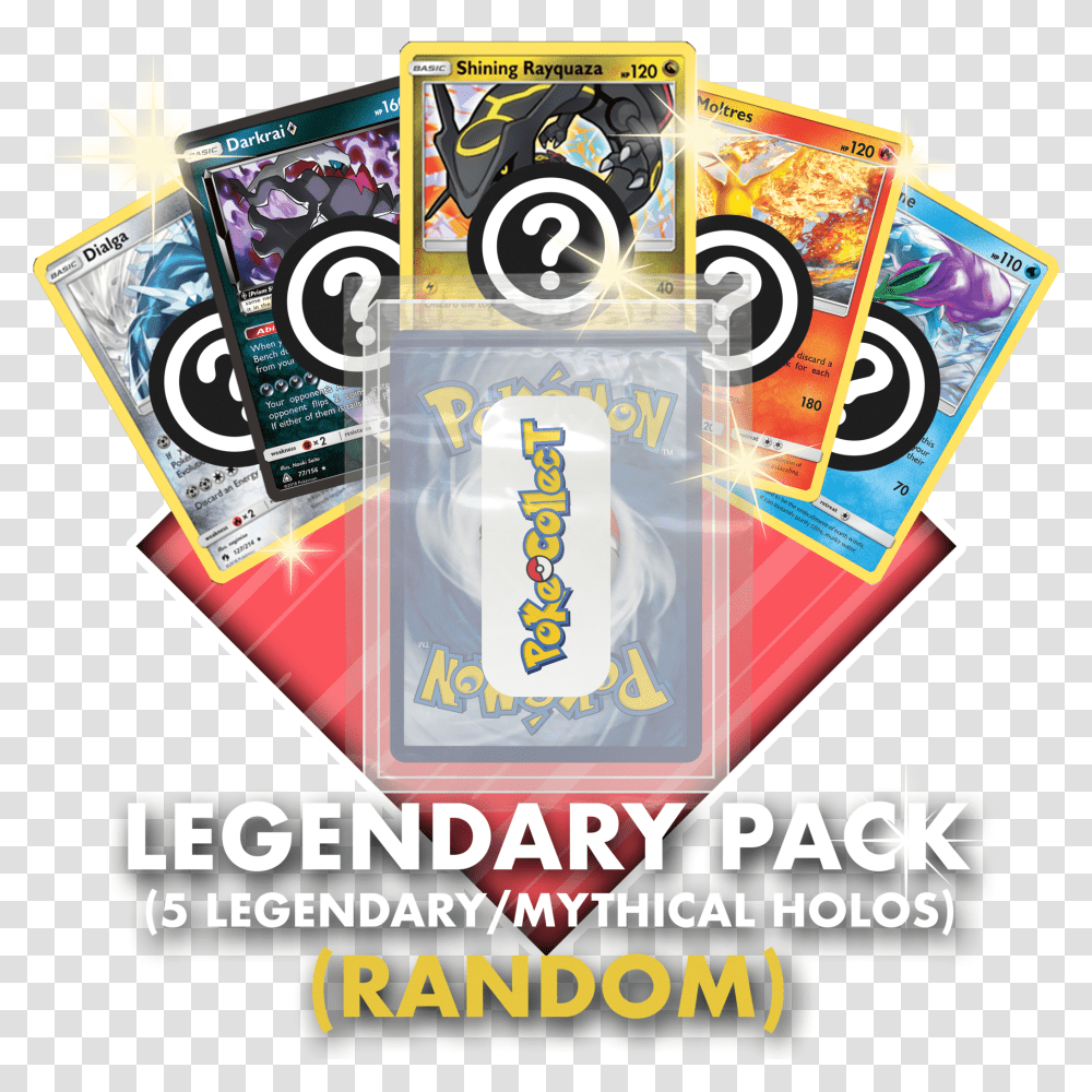Legendary Pokemon Pack 5 Ct Poke Collect Ultra Rare Super Rare Pokemon Cards, Poster, Advertisement, Flyer, Paper Transparent Png