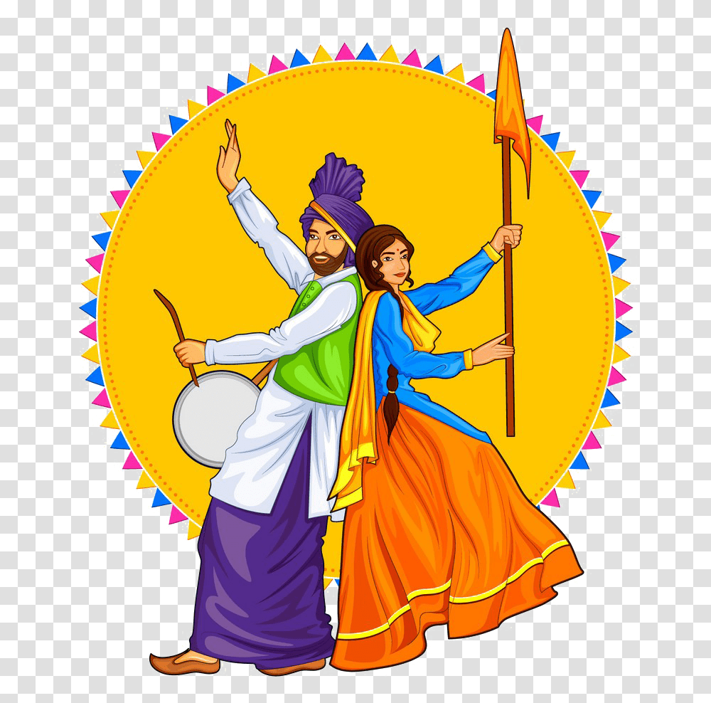 Legends Of Punjab Clipart Punjabi Dance, Dance Pose, Leisure Activities, Person, Costume Transparent Png