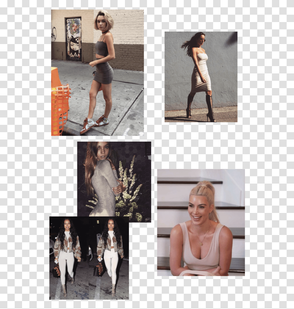 Leggings Kim Kardashian Girl, Person, Collage, Poster Transparent Png