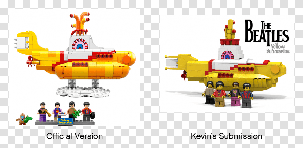 Lego The Beatles Yellow Submarine Download Lego Ideas Yellow Submarine, Toy, Person, Transportation, Aircraft Transparent Png