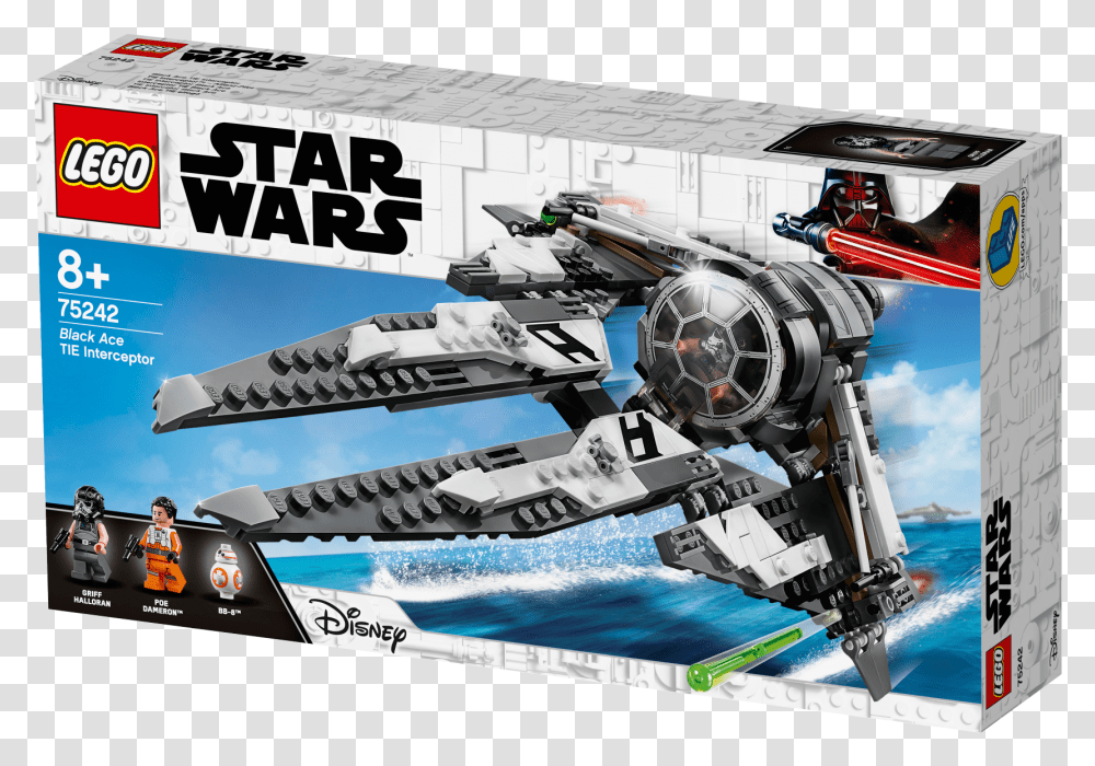 Lego Black Ace Tie Interceptor Lego Star Wars, Person, Machine, Spaceship, Aircraft Transparent Png
