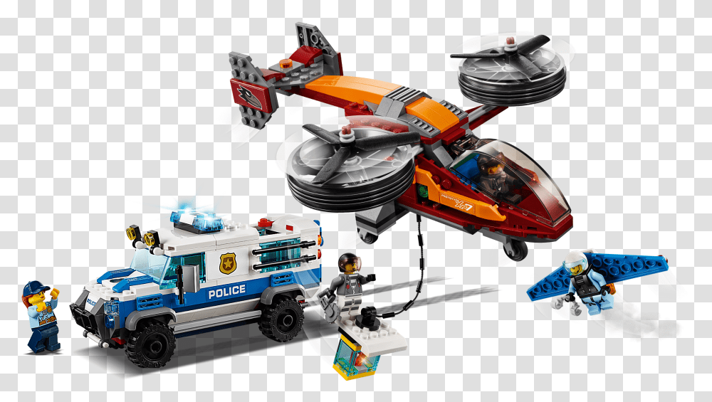 Lego City Sky Police Diamond Heist, Toy, Machine, Vehicle, Transportation Transparent Png