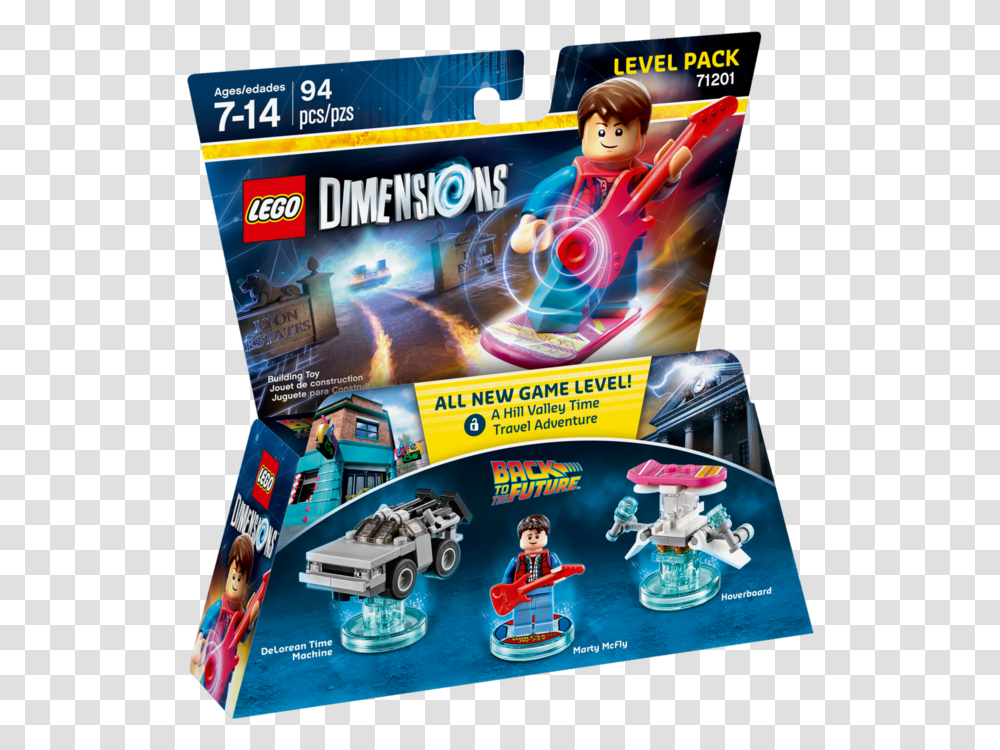 Lego Dimensions Back To The Future Back The Future Lego, Toy, Wheel, Machine, Advertisement Transparent Png