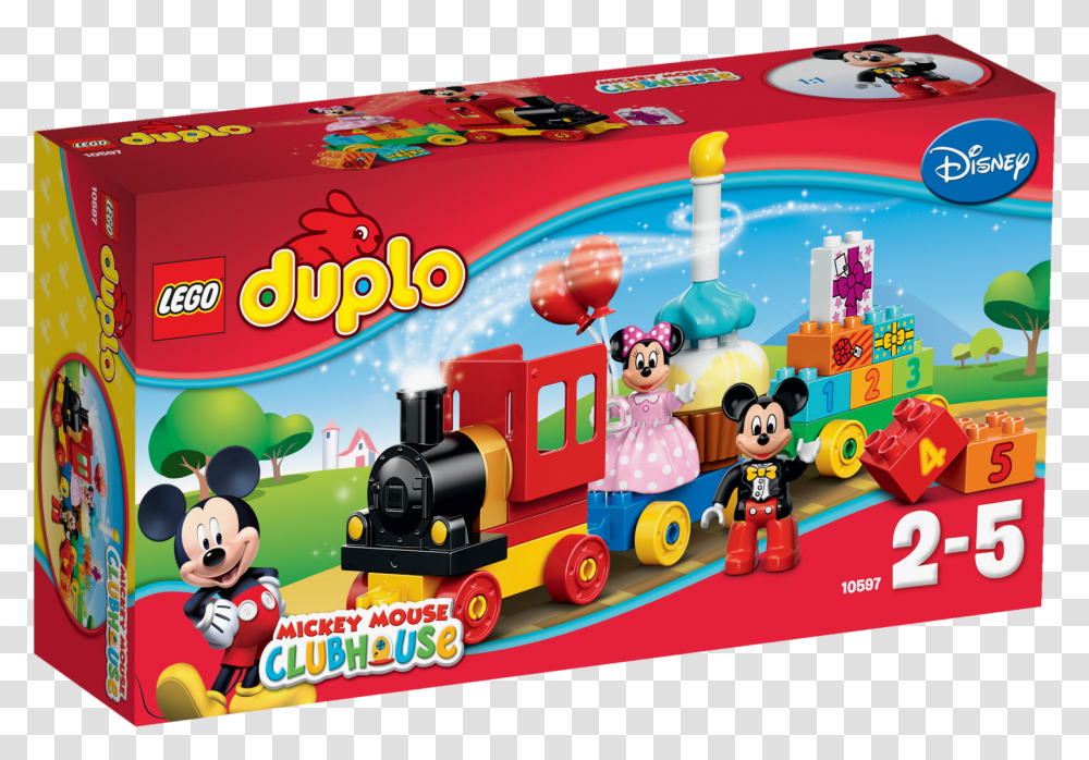 Lego Duplo Mickey & Minnie Birthday Party Mickey Mouse Duplo Train, Toy, Vehicle, Transportation, Graphics Transparent Png