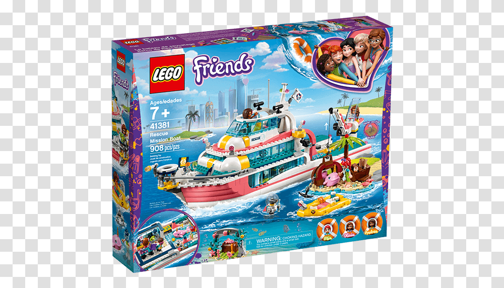 Lego Friends Rescue Mission Boat Lego Friends Underwater Rescue, Person, Watercraft, Vehicle, Transportation Transparent Png